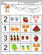 okul öncesi sayılar çizgi çalışmaları